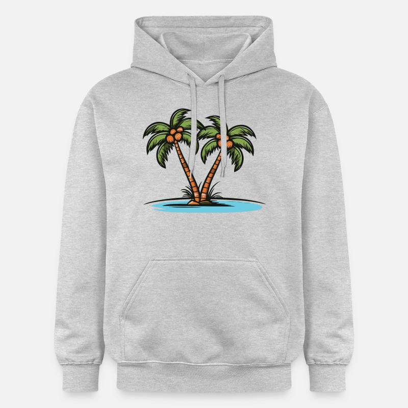 Vacances à Palm Island - Sweat à capuche Softstyle® Gildan Unisexe - gris clair chiné
