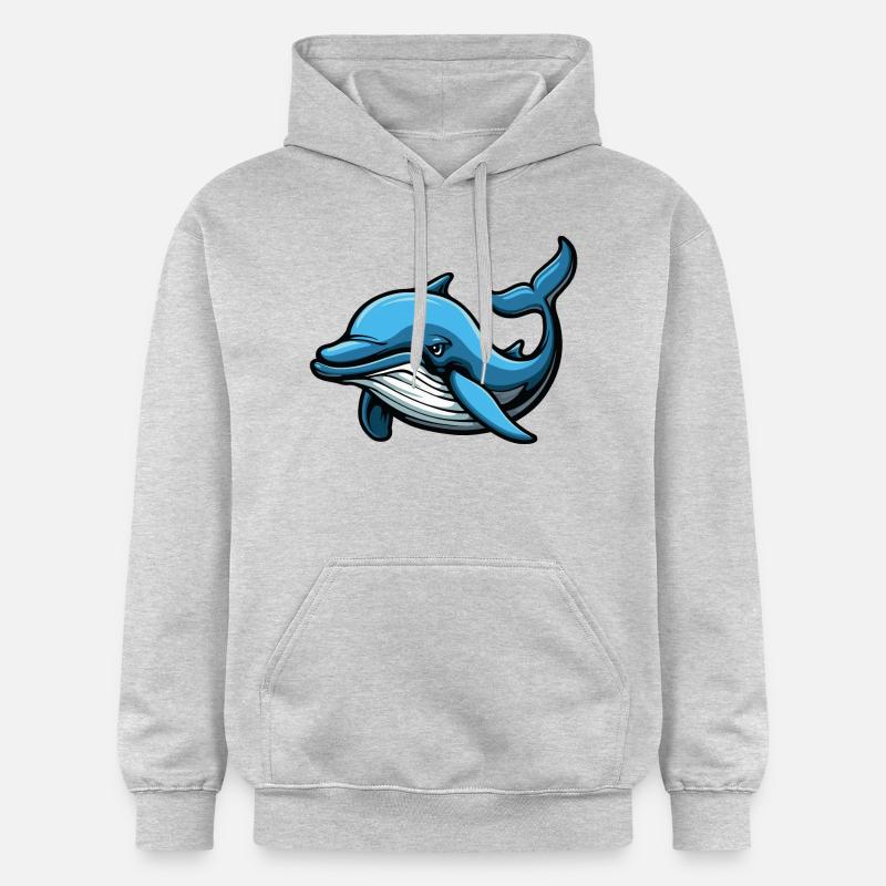 dauphin - Sweat à capuche Softstyle® Gildan Unisexe - gris clair chiné