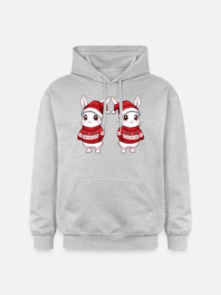 Bunny Christmas Team - Gildan Unisex Softstyle® Midweight Hoodie - light heather grey