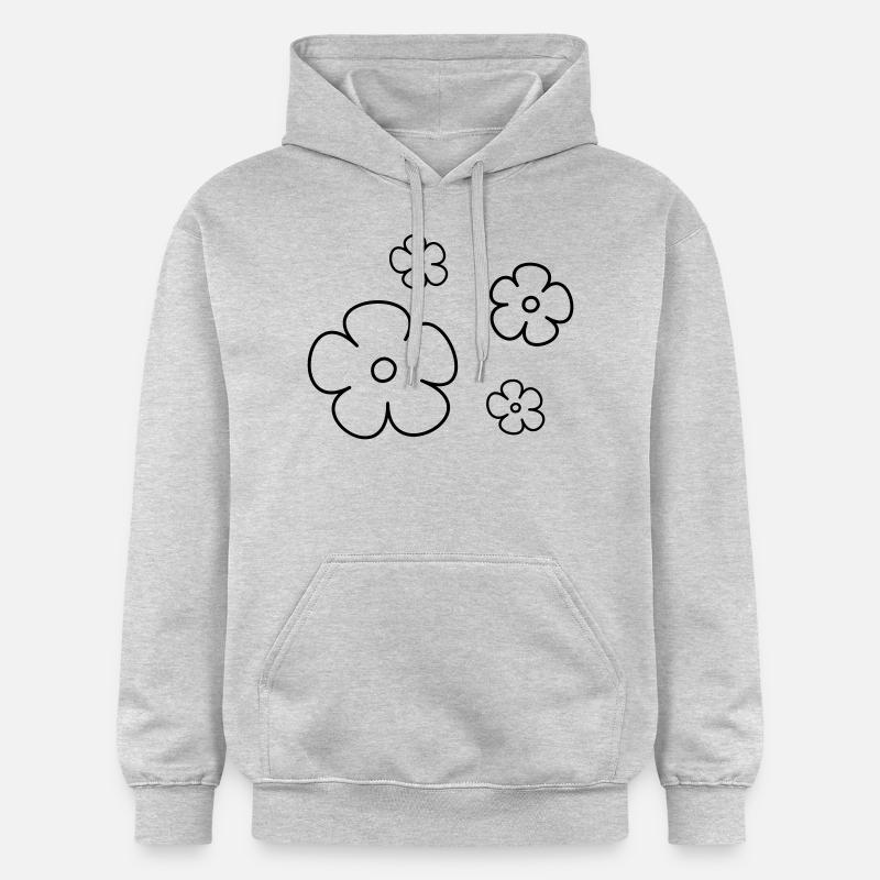 Fleur - Sweat à capuche Softstyle® Gildan Unisexe - gris clair chiné