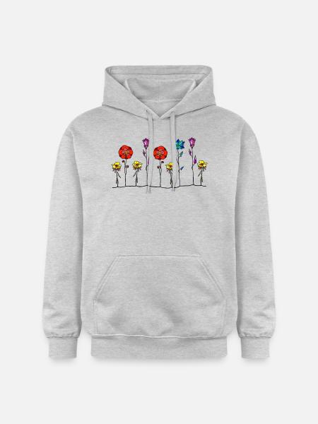Blumen - Gildan Unisex Softstyle® Midweight Hoodie - Hellgrau meliert