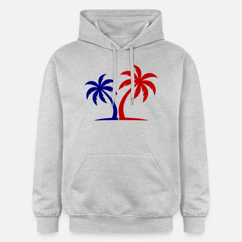 Île symbole de palmier - Sweat à capuche Softstyle® Gildan Unisexe - gris clair chiné