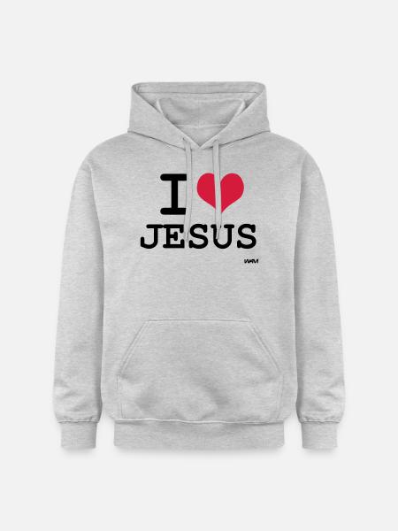i love jesus by wam - Gildan Unisex Softstyle® Midweight Hoodie - light heather grey