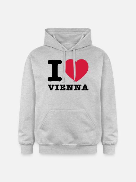 J'aime Vienne 2 - Sweat à capuche Softstyle® Gildan Unisexe - gris clair chiné
