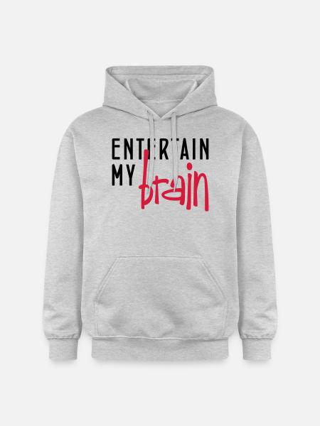 entertain my brain - Gildan Unisex Softstyle® Midweight Hoodie - Hellgrau meliert
