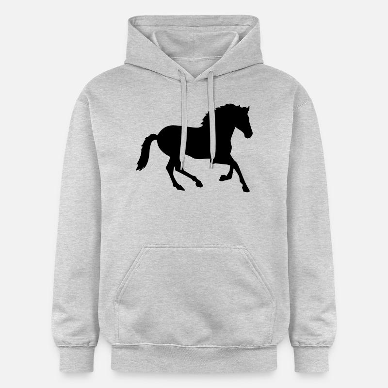 Cheval - Sweat à capuche Softstyle® Gildan Unisexe - gris clair chiné