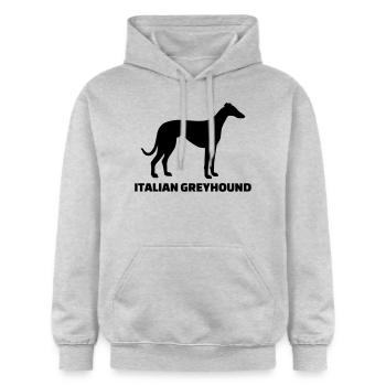 Italian Greyhound - Gildan Unisex Softstyle® Midweight Hoodie - Hellgrau meliert - Vorne - Liana (172cm) & Jaron (178cm)