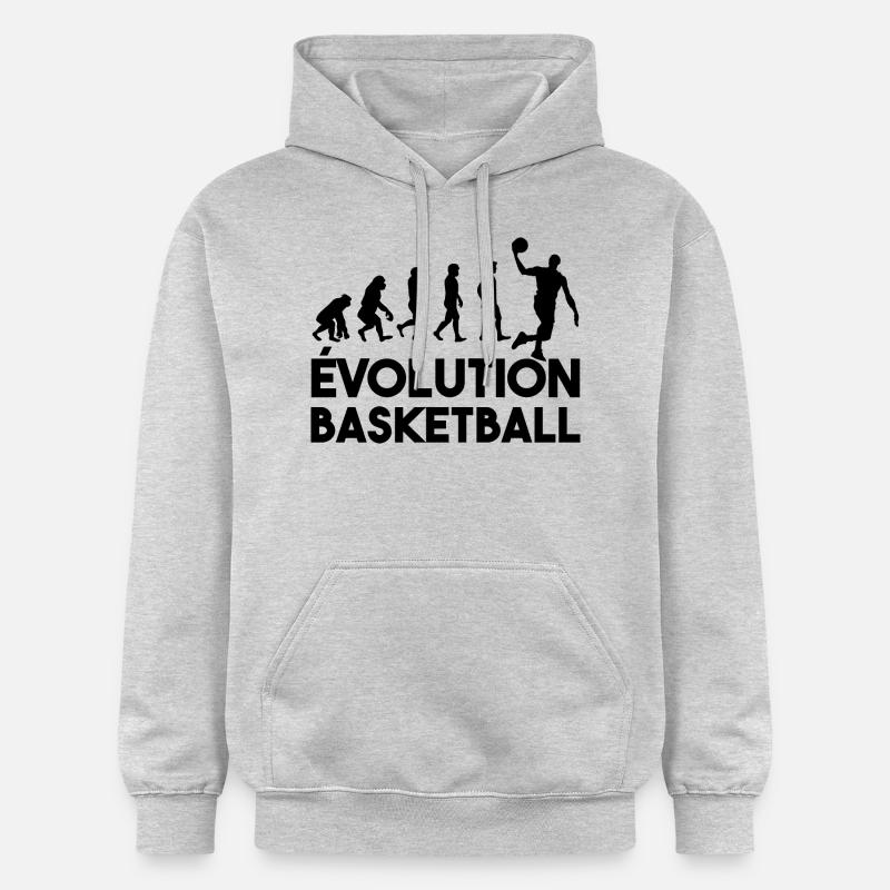 Évolution basketball - Sweat à capuche Softstyle® Gildan Unisexe - gris clair chiné