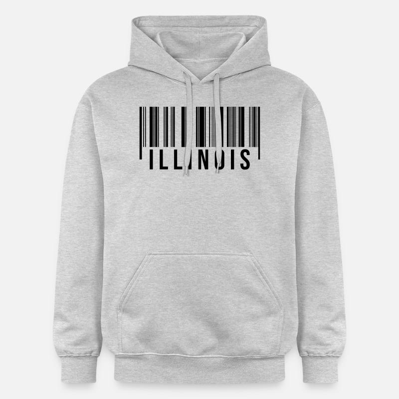Code à barres de l’Illinois - Sweat à capuche Softstyle® Gildan Unisexe - gris clair chiné