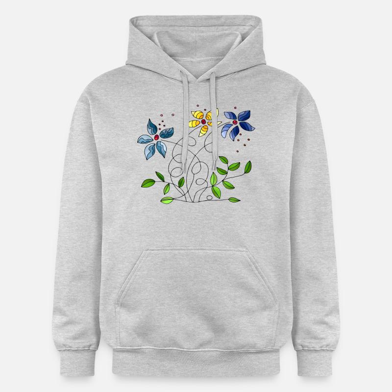 Fleur - Sweat à capuche Softstyle® Gildan Unisexe - gris clair chiné