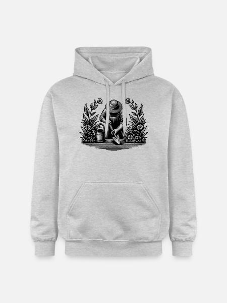 Hobbygärtner beim arbeiten im Garten - Gildan Unisex Softstyle® Midweight Hoodie - Hellgrau meliert