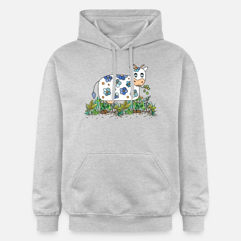 Vache - Sweat à capuche Softstyle® Gildan Unisexe - gris clair chiné
