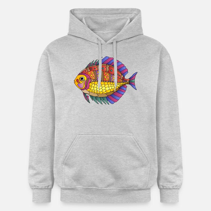 Poisson - Sweat à capuche Softstyle® Gildan Unisexe - gris clair chiné