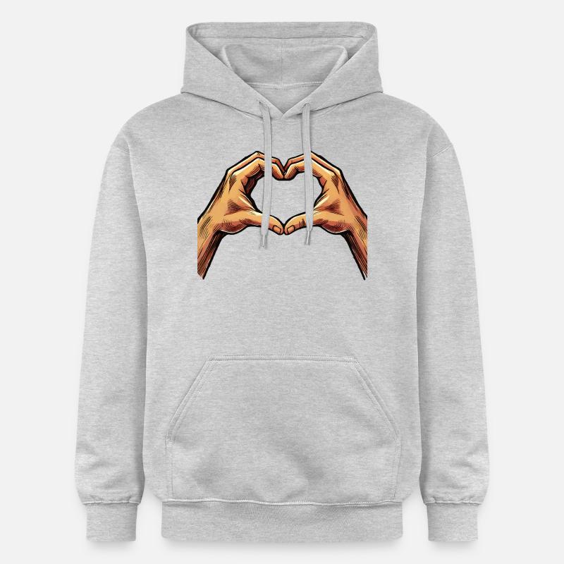 Main Coeur - Sweat à capuche Softstyle® Gildan Unisexe - gris clair chiné