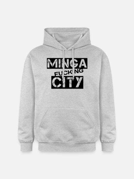 Minga fucking city - Gildan Unisex Softstyle® Midweight Hoodie - light heather grey