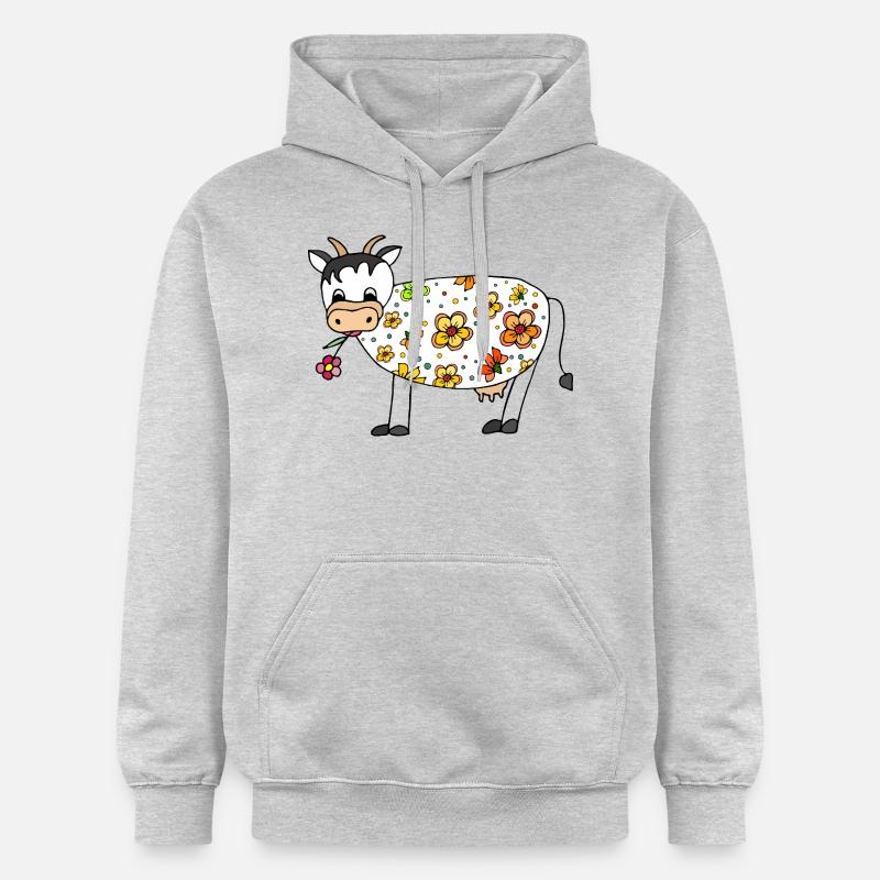 Kuh - Gildan Unisex Softstyle® Midweight Hoodie - Hellgrau meliert