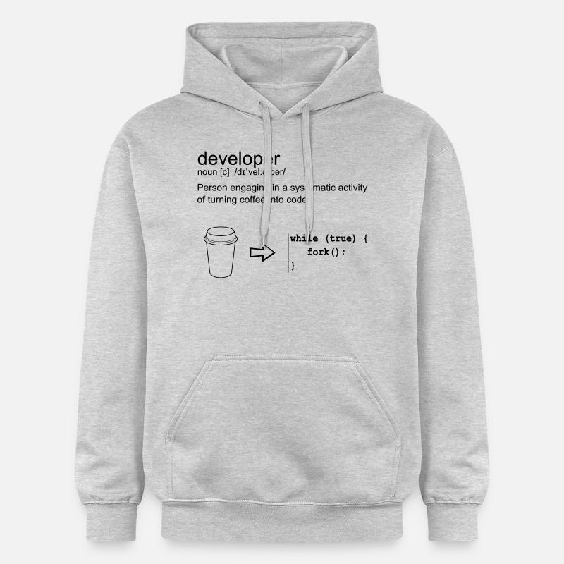 Developer & coffee - Sweat à capuche Softstyle® Gildan Unisexe - gris clair chiné
