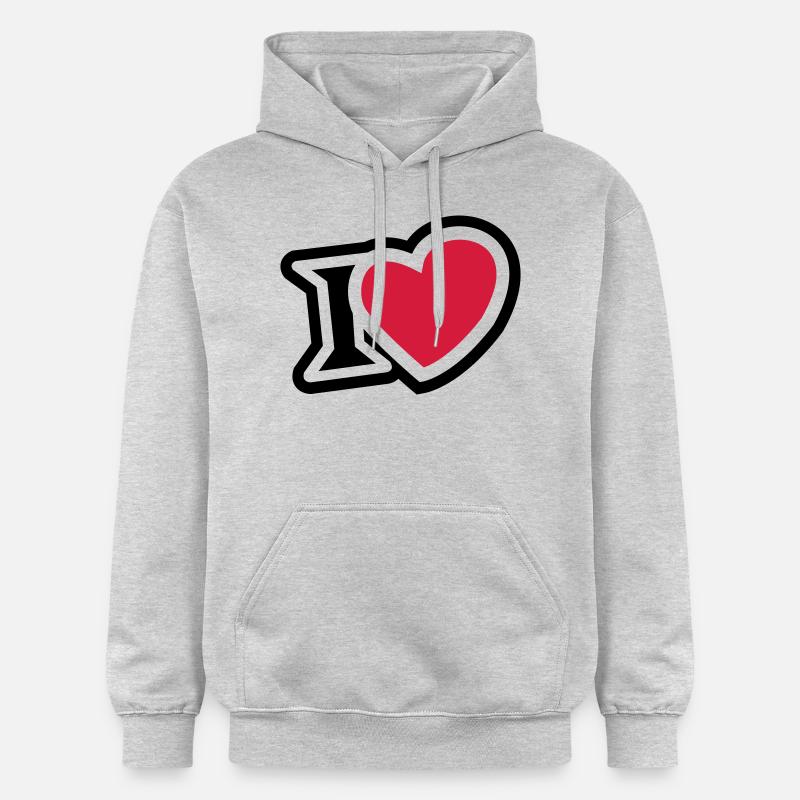 I love 2clr - Sweat à capuche Softstyle® Gildan Unisexe - gris clair chiné