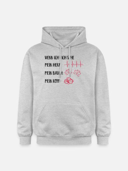 verliebt - Gildan Unisex Softstyle® Midweight Hoodie - Hellgrau meliert