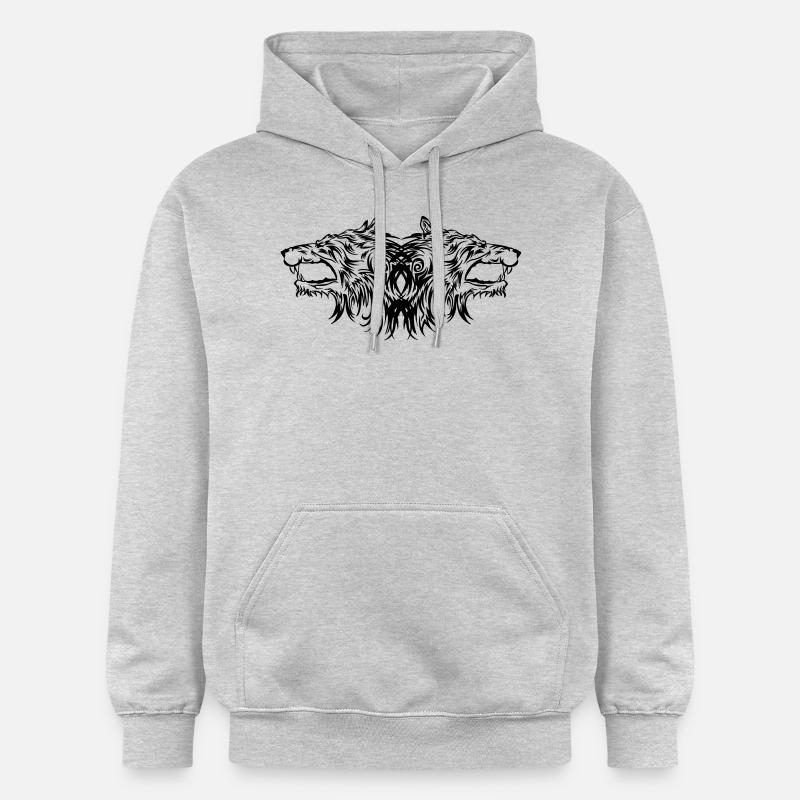 wolf_2 - Gildan Unisex Softstyle® Midweight Hoodie - Hellgrau meliert