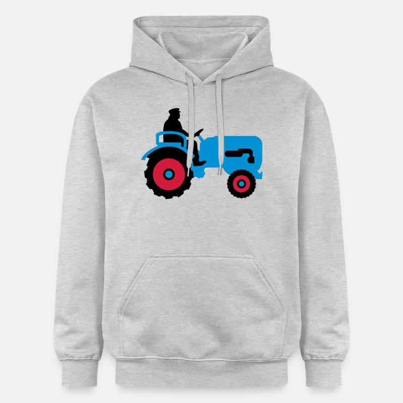 bauer_mit_traktor_032013_b_3c - Sweat à capuche Softstyle® Gildan Unisexe - gris clair chiné