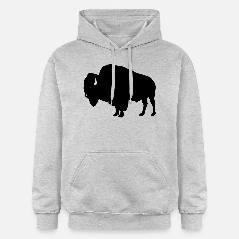 Bison - Sweat à capuche Softstyle® Gildan Unisexe - gris clair chiné