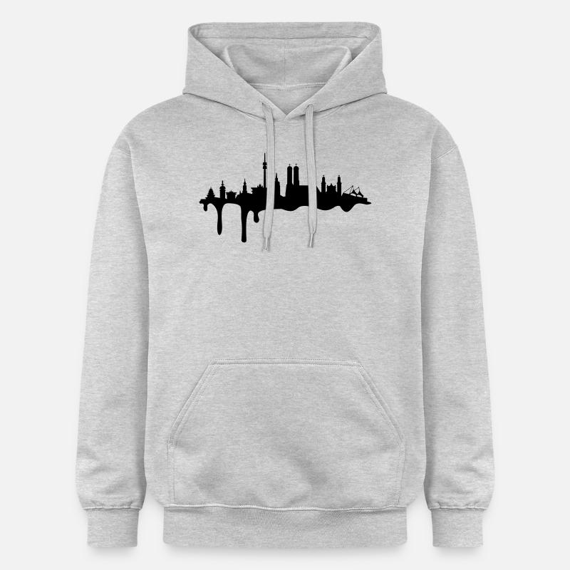 Skyline München Farbe - Gildan Unisex Softstyle® Midweight Hoodie - Hellgrau meliert