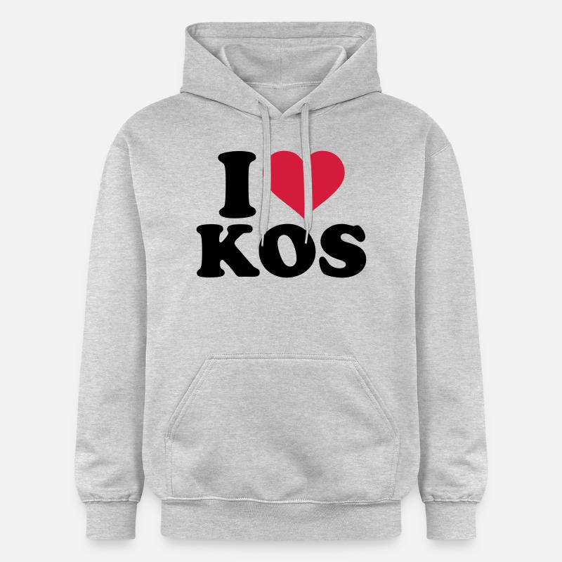 I love Kos - Sweat à capuche Softstyle® Gildan Unisexe - gris clair chiné