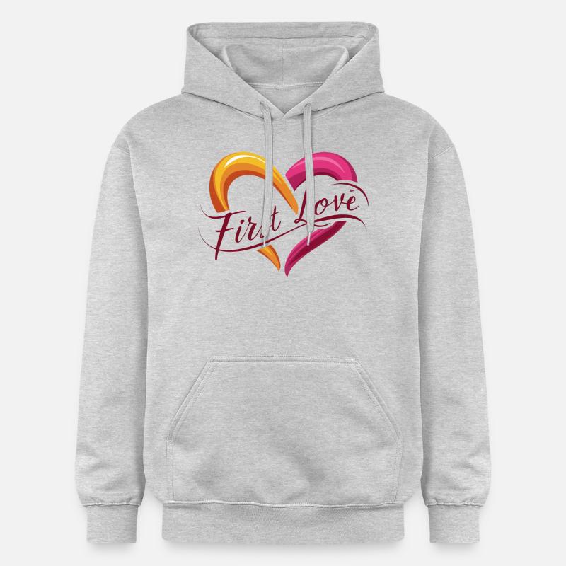 PREMIER AMOUR - Sweat à capuche Softstyle® Gildan Unisexe - gris clair chiné