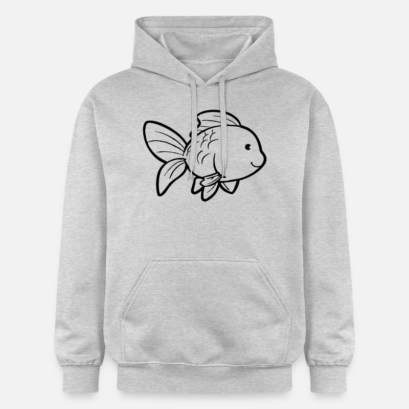 Poisson rouge - Sweat à capuche Softstyle® Gildan Unisexe - gris clair chiné