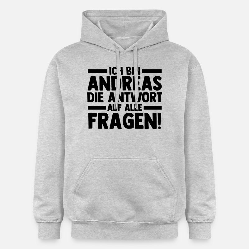 Prénom Andreas - Sweat à capuche Softstyle® Gildan Unisexe - gris clair chiné