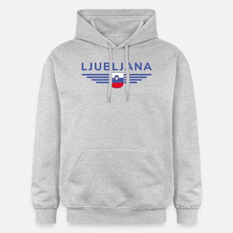 Design tendance de Ljubljana - Sweat à capuche Softstyle® Gildan Unisexe - gris clair chiné