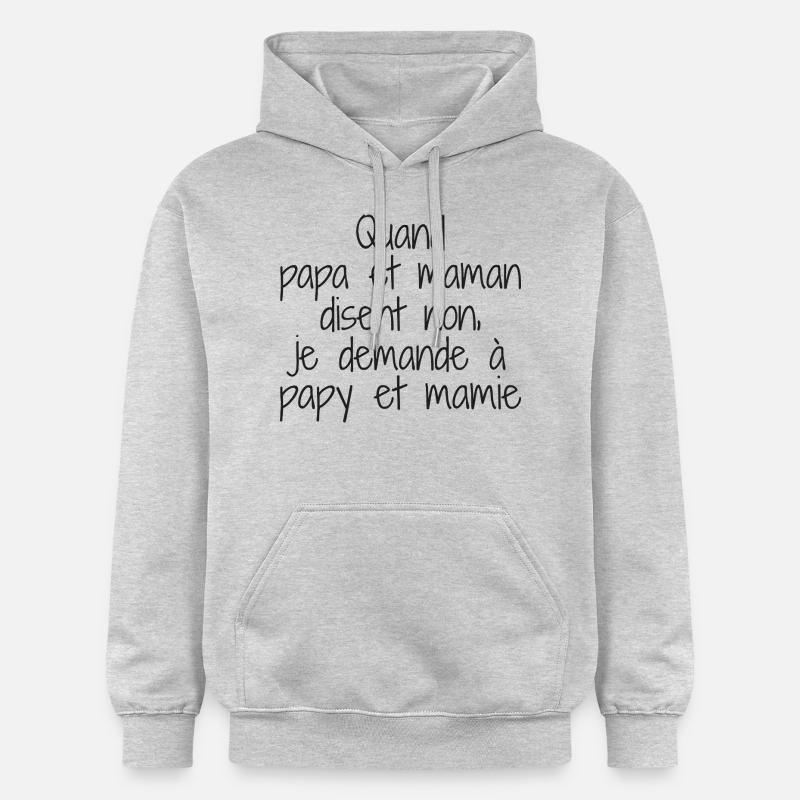 Papy et mamie - Sweat à capuche Softstyle® Gildan Unisexe - gris clair chiné