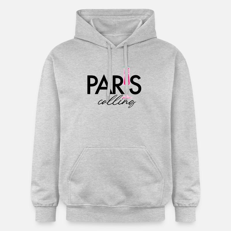 Paris calling - Paris calling - Sweat à capuche Softstyle® Gildan Unisexe - gris clair chiné