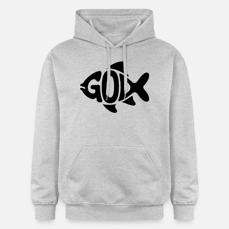 Dieu Poisson - Logo Chrétien - Sweat à capuche Softstyle® Gildan Unisexe - gris clair chiné
