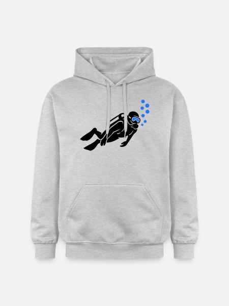 Diver Silhouette Diving - Gildan Unisex Softstyle® Midweight Hoodie - light heather grey