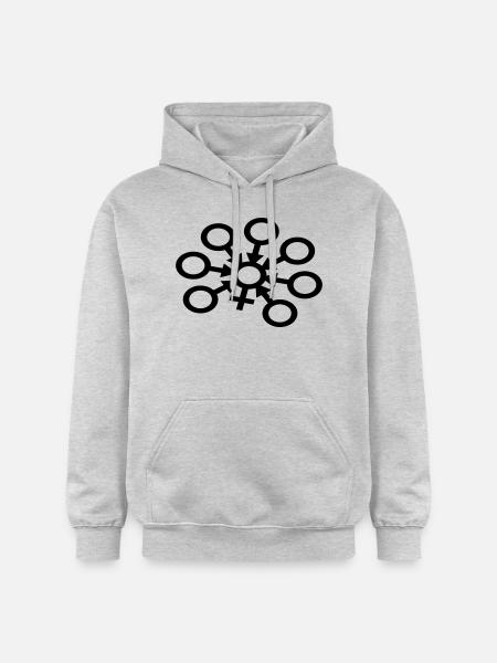 GangBang Symbol einfarbig - Gildan Unisex Softstyle® Midweight Hoodie - Hellgrau meliert