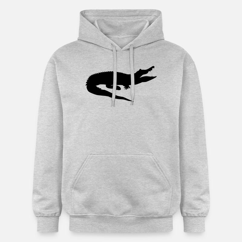 krokodil_schwarz_65 - Sweat à capuche Softstyle® Gildan Unisexe - gris clair chiné