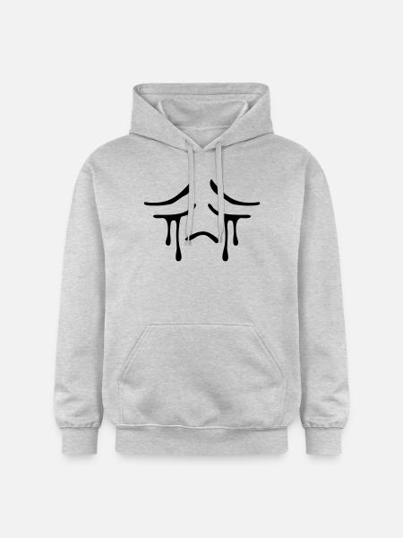 Weeping sad face tears unhappy - Gildan Unisex Softstyle® Midweight Hoodie - light heather grey