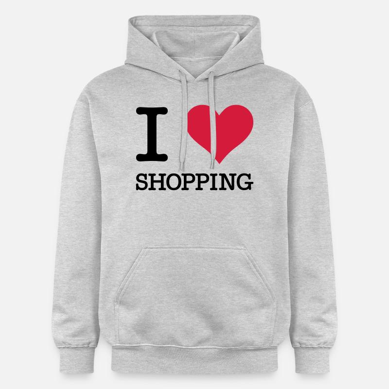J'adore faire du shopping - Sweat à capuche Softstyle® Gildan Unisexe - gris clair chiné