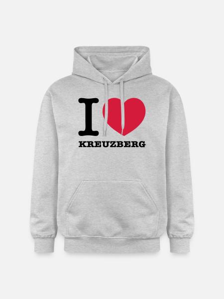 I love Kreuzberg - Gildan Unisex Softstyle® Midweight Hoodie - Hellgrau meliert