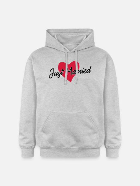 just married - Sweat à capuche Softstyle® Gildan Unisexe - gris clair chiné