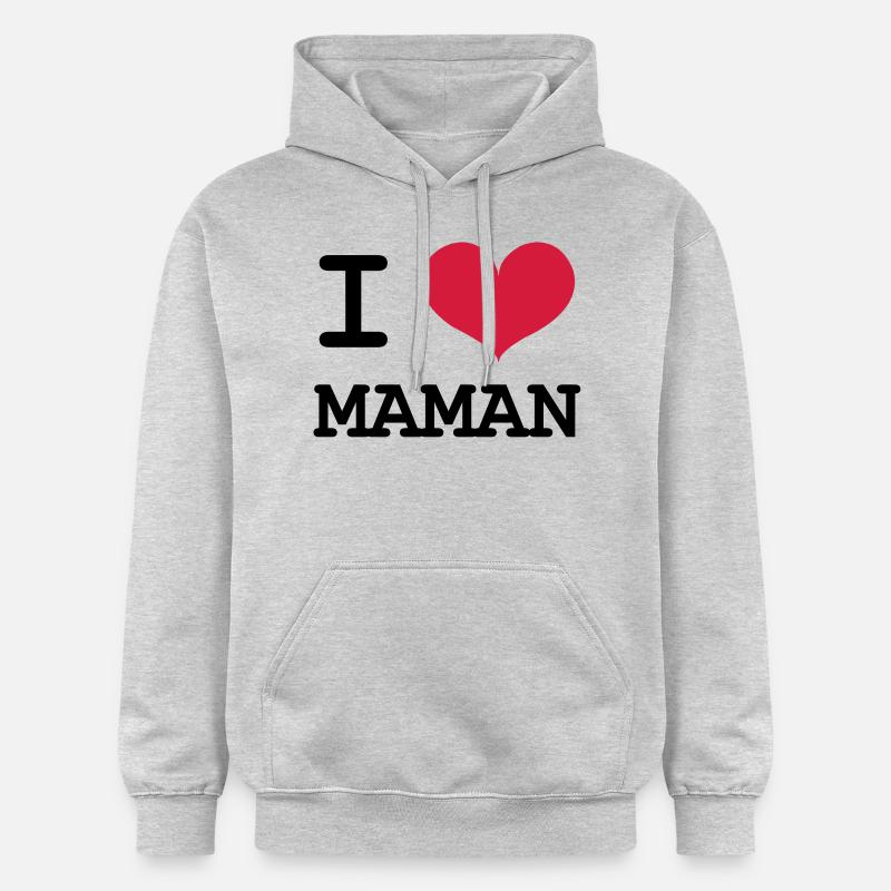 I Love Maman ! - Sweat à capuche Softstyle® Gildan Unisexe - gris clair chiné