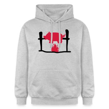 Griller - Sweat à capuche Softstyle® Gildan Unisexe - gris clair chiné - Devant - Liana (172cm) & Jaron (178cm)
