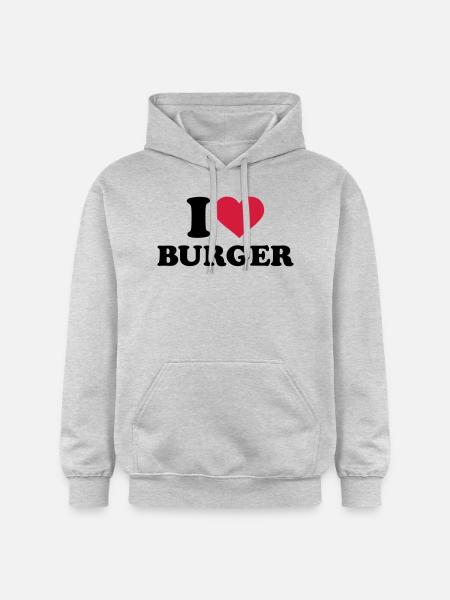 Burger - Gildan Unisex Softstyle® Midweight Hoodie - Hellgrau meliert