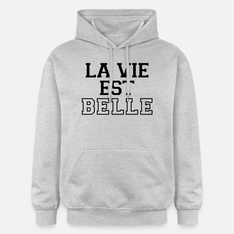 La Vie Est Belle - Sweat à capuche Softstyle® Gildan Unisexe - gris clair chiné
