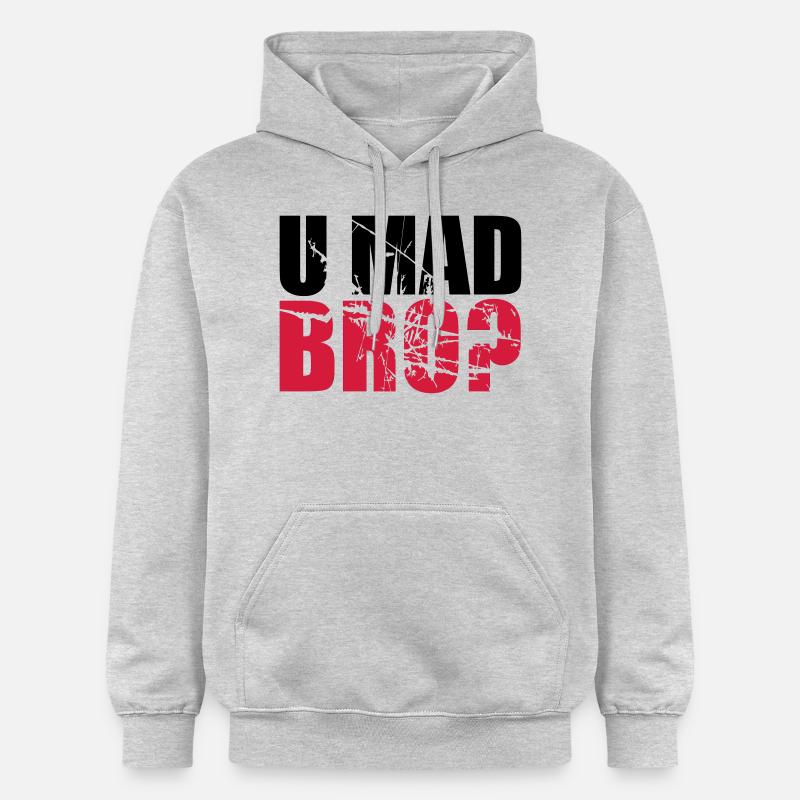 Logo U fou BRO - Sweat à capuche Softstyle® Gildan Unisexe - gris clair chiné