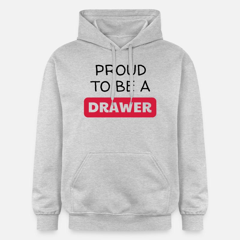Dessin / Dessinateur / Drawing / Drawer - Sweat à capuche Softstyle® Gildan Unisexe - gris clair chiné