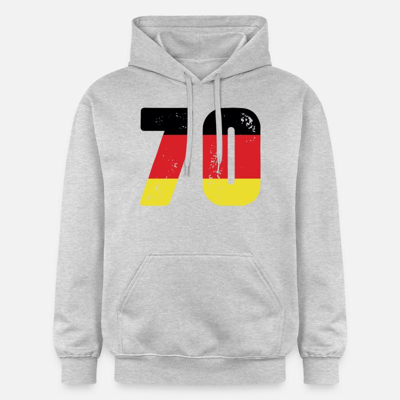 70 Numéro Jersey Allemagne - Sweat à capuche Softstyle® Gildan Unisexe - gris clair chiné