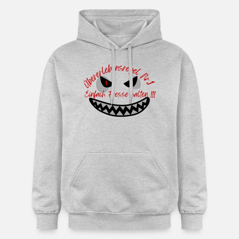 "Überlebensregel Nr 1" Design Subtil - Gildan Unisex Softstyle® Midweight Hoodie - Hellgrau meliert